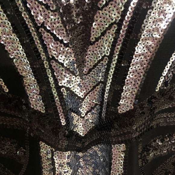 NEW Sequin Black and Silver Dress by Express - Picture 3 of 4